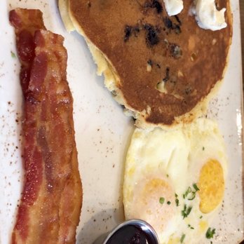 First Watch - Tri-fecta with a blueberry pancake, bacon, and eggs - Breakfast & Brunch Near Me - San Antonio, Texas First Watch - Tri-fecta with a blueberry pancake, bacon, and eggs - Breakfast & Brunch Near Me - San Antonio, Texas