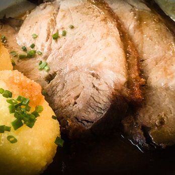 Zum Brunnwart - Roast Pork w Potato Dumplings - Beer Garden Near Me - Munich, BY Zum Brunnwart - Roast Pork w Potato Dumplings - Beer Garden Near Me - Munich, BY