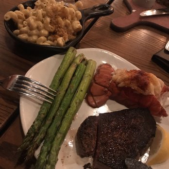 Outback Steakhouse - Filet & Lobster with macaroni and asparagus as sides. - Steakhouses Near Me - Euless, Texas
