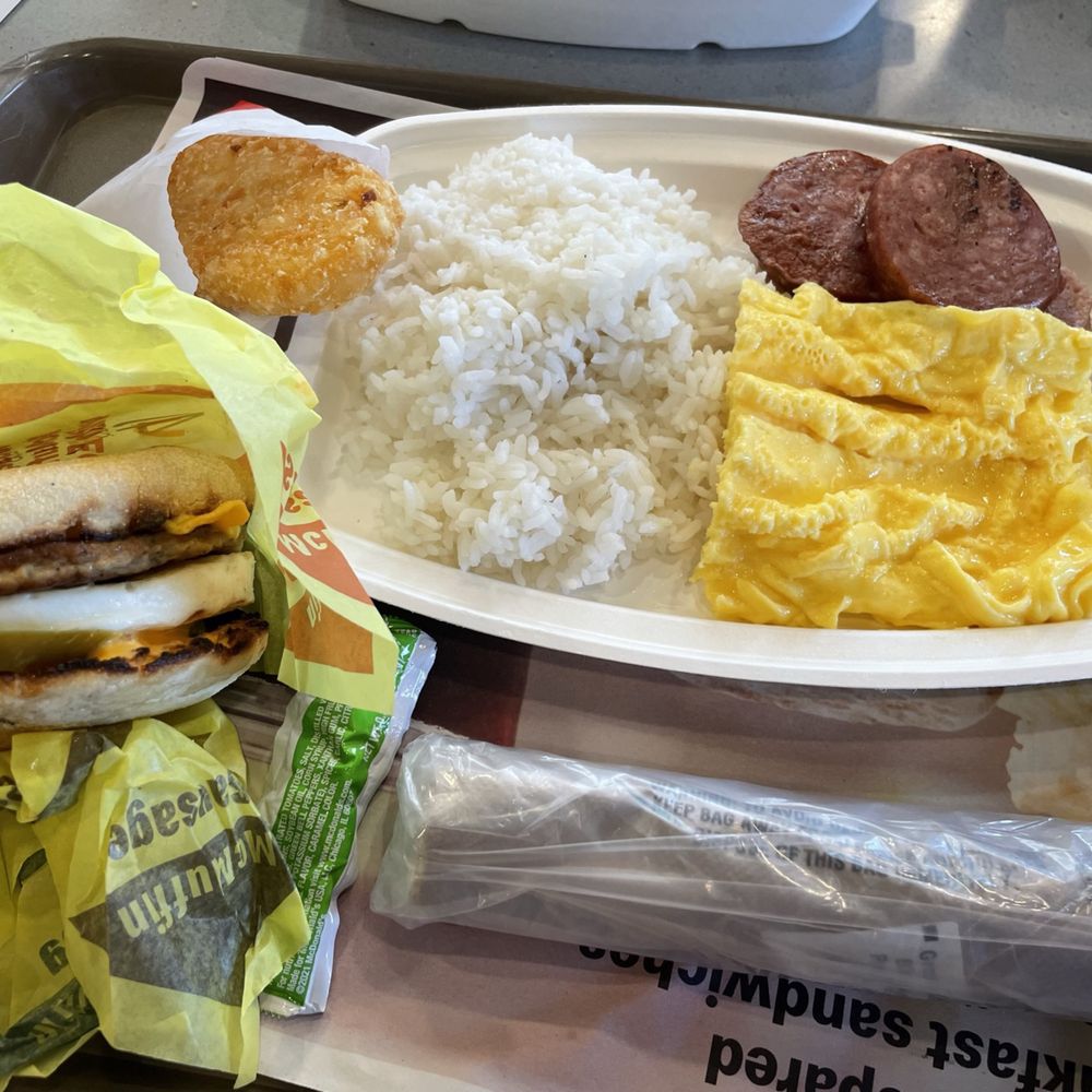 McDonald's - Spam, Portuguese Sausage, Eggs, and Rice Meal Hash brown Cheesy Jalapeño Sausage Egg McMuffin - Fast Food Near Me - Honolulu, Hawaii McDonald's - Spam, Portuguese Sausage, Eggs, and Rice Meal Hash brown Cheesy Jalapeño Sausage Egg McMuffin - Fast Food Near Me - Honolulu, Hawaii