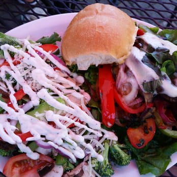 Chef's Hat - Portobello/ veggie melt, with side salad - New American Near Me - Ephraim, Wisconsin