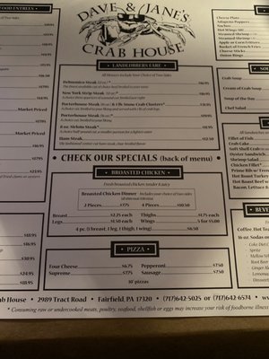Menu photo 2 Dave and Jane's Crabhouse Fairfield, PA Menu photo 2 Dave and Jane's Crabhouse Fairfield, PA