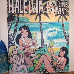 Wall art inside the bar.