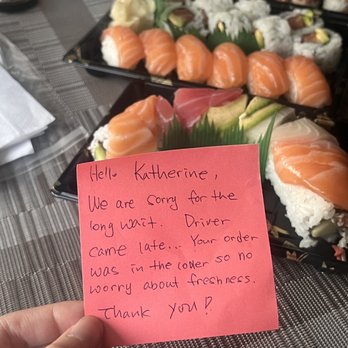 Moolkogi Sushi - A small sticker note - Sushi Bars Near Me - Catonsville, Maryland