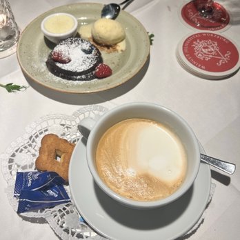 Ratskeller - Lava cake and cappuccino - Wine Bars Near Me - Munich, BY Ratskeller - Lava cake and cappuccino - Wine Bars Near Me - Munich, BY