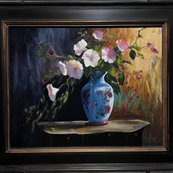 Hunter-Wolff Gallery - Rose of Sharon, 16x20 framed 22x26, oil by Allen Voss
