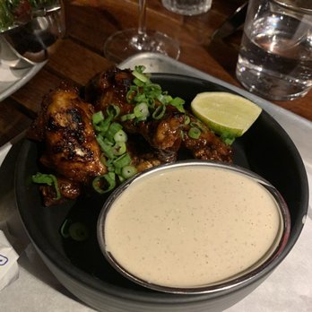 Laser Wolf - Date-Harissa Wings w/ Tehina Ranch - Middle Eastern Near Me - Brooklyn, New York Laser Wolf - Date-Harissa Wings w/ Tehina Ranch - Middle Eastern Near Me - Brooklyn, New York