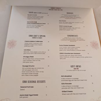 GIWA - Menu - Breakfast & Brunch Near Me - Santa Clara, California