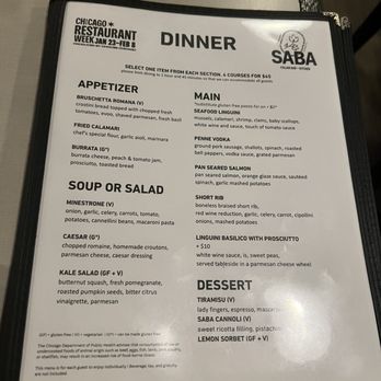 SABA Italian Bar + Kitchen - Restaurant week menu 2026 - Italian Near Me - Chicago, Illinois SABA Italian Bar + Kitchen - Restaurant week menu 2026 - Italian Near Me - Chicago, Illinois