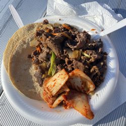 Skokie Water Playground - $15 for 2 Beef bulgogi tacos w/kimchi & stale corn tortillas