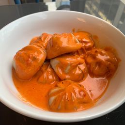 Butter momo with chicken filling Butter momo with chicken filling