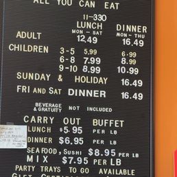 Buffet prices Buffet prices