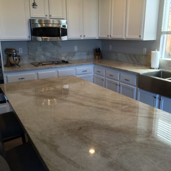 Our Completed Kitchen With New Taj Mahal Quartzite Counter Tops