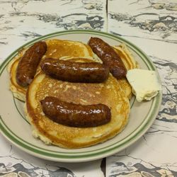 George's Luncheonette - Pancakes and Sausage breakfast
