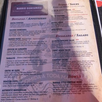 Barrio Queen - Menu - Mexican Near Me - Glendale, Arizona