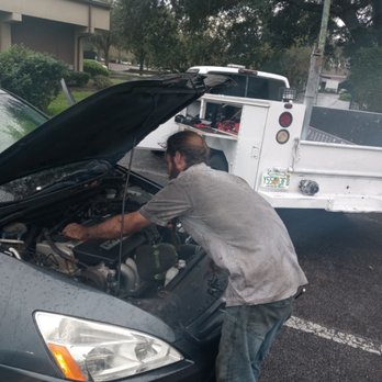 On The Move Mobile Mechanics - AJ our master mechanic in training working on an Alternator replacement - Auto Repair Near Me - Belleview, Florida
