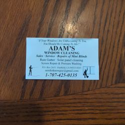 Adam's Window Cleaning - Here is his business card listing all the services that he has to offer