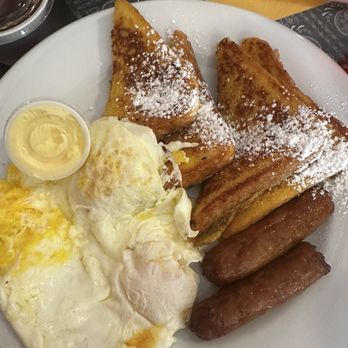 Jo's Family Restaurant - French Toast with eggs over easy and sausage links. - Breakfast & Brunch Near Me - Taft, California Jo's Family Restaurant - French Toast with eggs over easy and sausage links. - Breakfast & Brunch Near Me - Taft, California