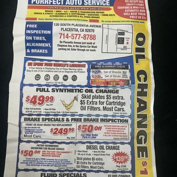 Purrfect Auto Service - Coupons. That I cannot use. - Auto Repair Near Me - Placentia, California