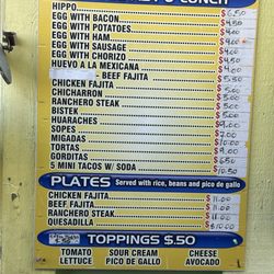 Tampicos Kitchen - Menu