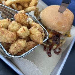 Gila Hogs BBQ - Gila Hog Burger Fries and Cheese Curds