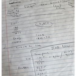 PCH Property Enhancement & Design - Page 1 and 2 of the chicken scratch Greg emailed to me that somehow demonstrated I owed him a lot more money than what was agreed to