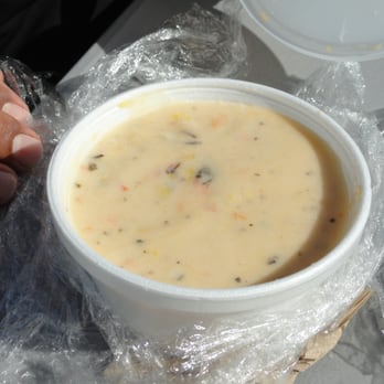 Noonie's Deli - Cup of corn and shrimp chowder. Too spicy! - Delis Near Me - Middlebury, Vermont Noonie's Deli - Cup of corn and shrimp chowder. Too spicy! - Delis Near Me - Middlebury, Vermont