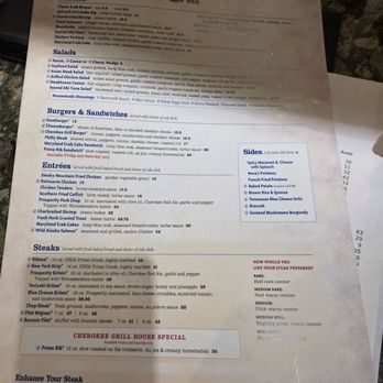 Cherokee Grill - Menu - Steakhouses Near Me - Gatlinburg, Tennessee Cherokee Grill - Menu - Steakhouses Near Me - Gatlinburg, Tennessee