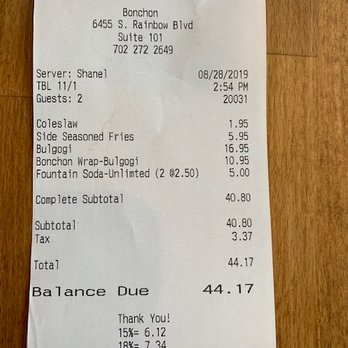 Bonchon South West Las Vegas - Our total bill - Chicken Wings Near Me - Las Vegas, Nevada Bonchon South West Las Vegas - Our total bill - Chicken Wings Near Me - Las Vegas, Nevada