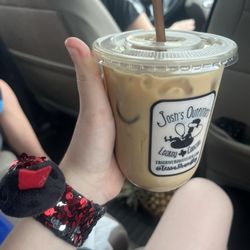 Josh's Frio River Outfitters - Leakey - Iced caramel macchiato.