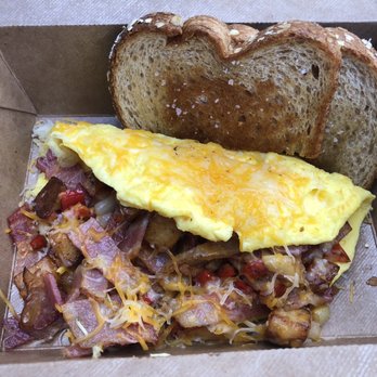 Ironstone Vineyards - Gold Leaf Omelette. Comes with fried potatoes, cheddar cheese, red bell pepper, caramelized onion and bacon. Ordered toast on the side. - Wineries Near Me - Murphys, California Ironstone Vineyards - Gold Leaf Omelette. Comes with fried potatoes, cheddar cheese, red bell pepper, caramelized onion and bacon. Ordered toast on the side. - Wineries Near Me - Murphys, California