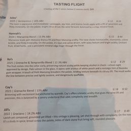 Los Milics Tasting Flight Los Milics Tasting Flight