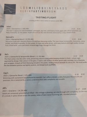 Menu photo 2 Los Milics Vineyards Elgin, AZ Menu photo 2 Los Milics Vineyards Elgin, AZ