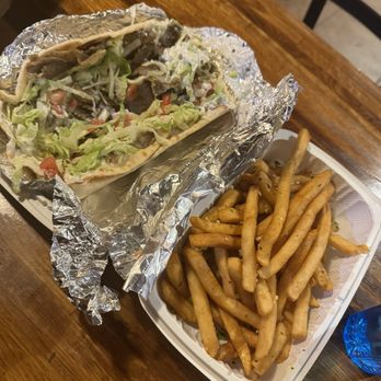 Gyro Xpress - Lamb & Beef Gyro Wrap Garlic Fries - Mediterranean Near Me - San Francisco, California Gyro Xpress - Lamb & Beef Gyro Wrap Garlic Fries - Mediterranean Near Me - San Francisco, California