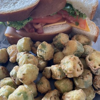 The Pickled Okra - Club sandwich with fried okra - Sandwiches Near Me - Forsyth, Georgia