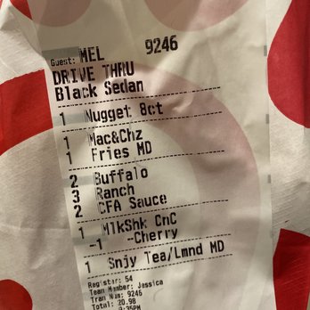 Chick-fil-A - My original order to prove they are not being thorough - Fast Food Near Me - Walnut Creek, California