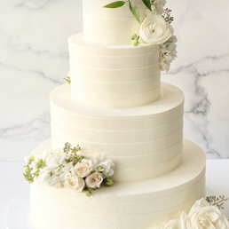 a three tiered wedding cake
