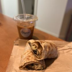 Artigiano - Mushroom Eggs Cheese and Truffle Wrap with Iced Caramel Mocchiato