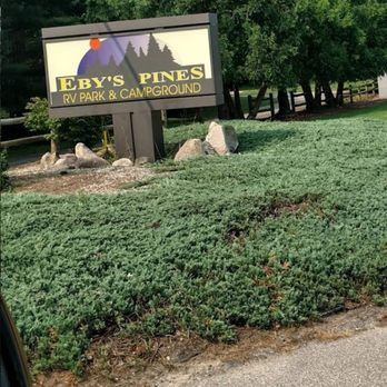 Eby's Pines RV Park & Campground - Entry Sign - Campgrounds Near Me - Bristol, Indiana Eby's Pines RV Park & Campground - Entry Sign - Campgrounds Near Me - Bristol, Indiana