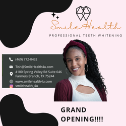 SmileHealth Teeth Whitening - 50% off all Whitening Services!!!
Visit Smilehealth4u.com for pricing.