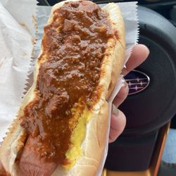 Chili dog - sauce mustard onion