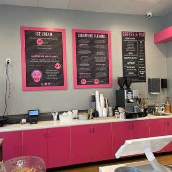 Smallcakes 30A - a coffee shop with a pink counter - Cupcakes Near Me - Seacrest Beach, Florida