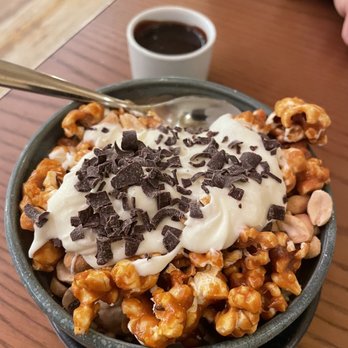 Tellers - OKC - Salted caramel ice cream with caramel coated popcorn - Italian Near Me - Oklahoma City, Oklahoma Tellers - OKC - Salted caramel ice cream with caramel coated popcorn - Italian Near Me - Oklahoma City, Oklahoma