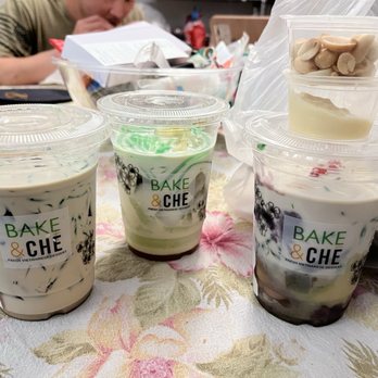 Bake & Che - C4) SSBL (Pandan Grass Jelly)  C1) DB (House Special) - peanuts and durian on the side C7) CB (Avocado) - Bakeries Near Me - Rosemead, California