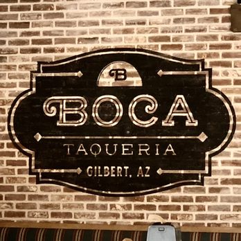 Boca Taqueria - a sign on a brick wall - Mexican Near Me - Gilbert, Arizona