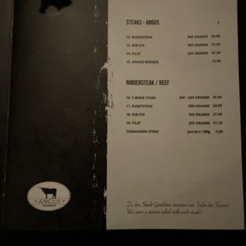 Angus Steakhouse - Menu - Steakhouses Near Me - Vilseck, BY Angus Steakhouse - Menu - Steakhouses Near Me - Vilseck, BY