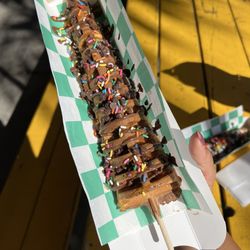 Bakersfield Brunch Box - Waffle stick with milk chocolate, caramel, chocolate chips, and sprinkles.