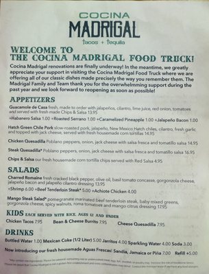 Menu photo 8 Cocina Madrigal Phoenix, AZ