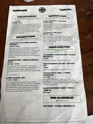 Menu photo 1 Worthy Brewing Bend, OR