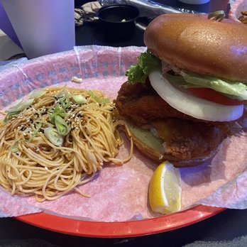 O'Brien's Irish Pub - Fried grouper sandwich with chilled Thai noodles - Chicken Wings Near Me - Fernandina Beach, Florida O'Brien's Irish Pub - Fried grouper sandwich with chilled Thai noodles - Chicken Wings Near Me - Fernandina Beach, Florida